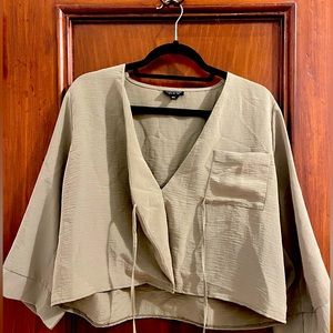 Flowy army green top